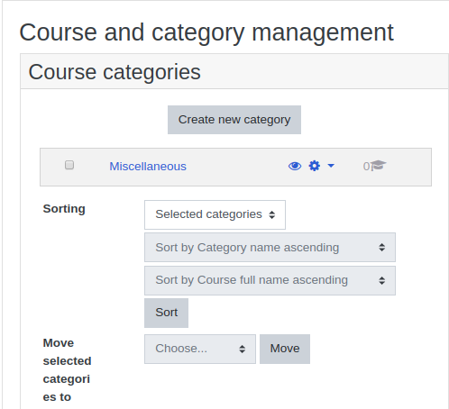 moodle category course