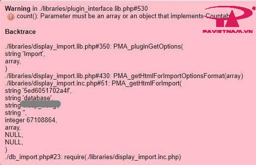 lỗi plugin_interface.lib.php trên phpMyAdmin