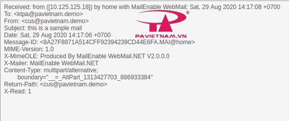 xem header mail trên webmail MailEnable