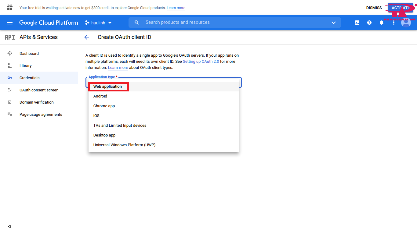 OAuth client ID Google