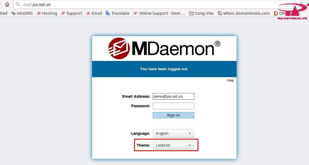 giao diện webmail Mdaemon