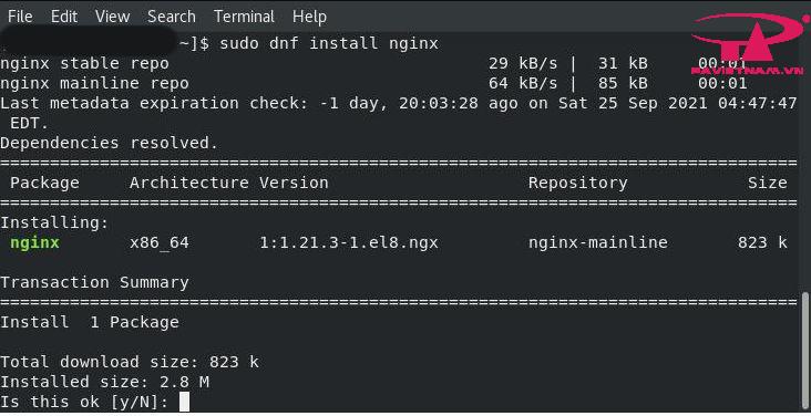 Hướng dẫn cài đặt Nginx Mainline trên AlmaLinux 8