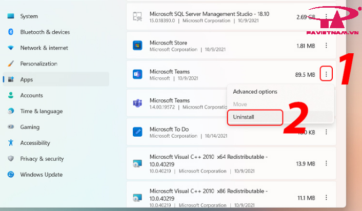 Hướng dẫn gỡ bỏ Microsoft Teams trên Windows 11